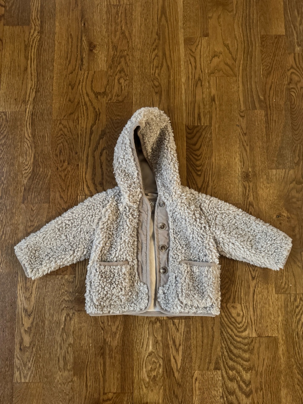 Zara Cream Cozy Hooded Sherpa coat